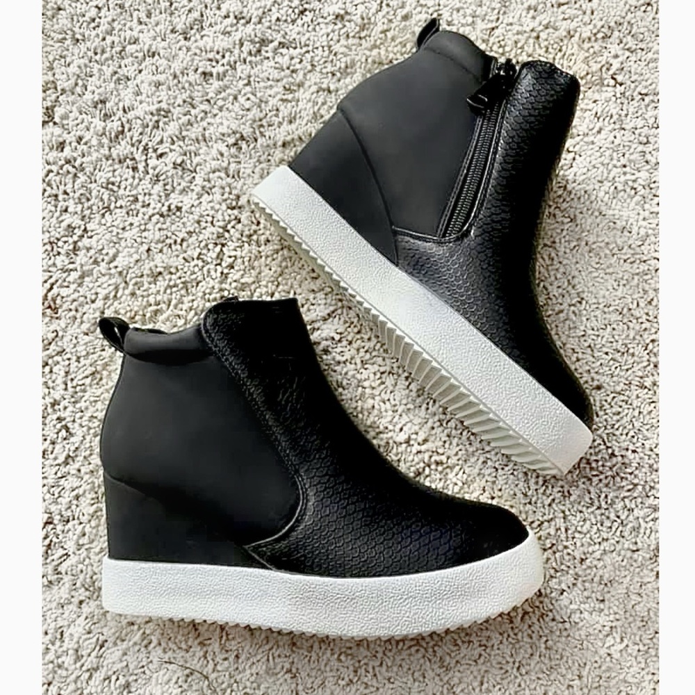 Black Snakeskin Booties